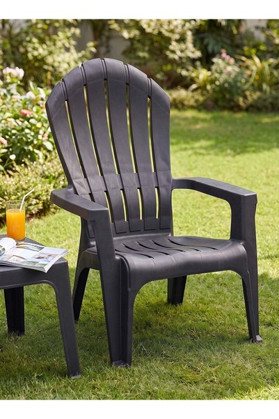 Taimi Modern Plastic Chair with Breathable Slatted Design-High Back with Armr...
