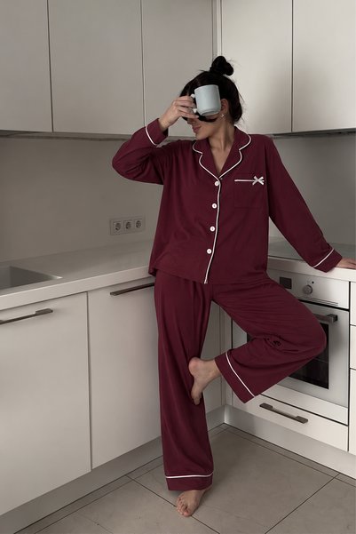 Ecrou Set de pijamale din viscoză Bebe Yaka