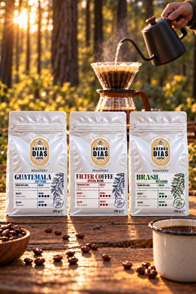 Buenos Dias Kahve Tadım Seti 1 | Guatemala-Filtre-Brasil Mogiana | 3 x 250 g ...