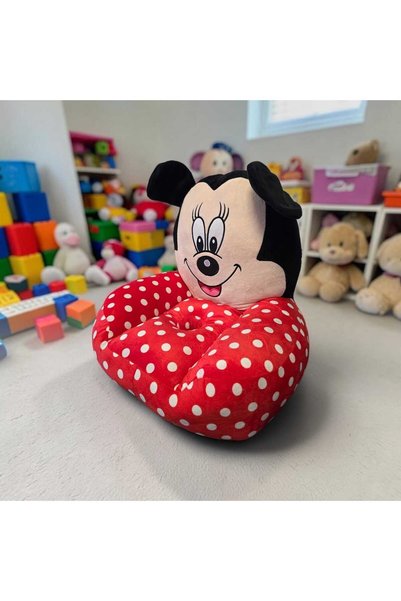 Generic Brand Fotoliu din pluș pentru bebeluși și copii Minnie Mouse, roșu cu...