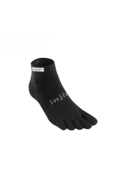 injinji Coolmax Short Above Heel Running Toe Sock - m - Black