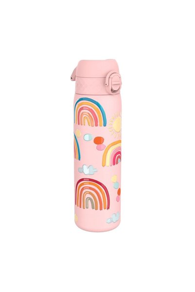 Ion8 "Slim" water bottle for children, stainless steel, 600 ml, Rainbows -