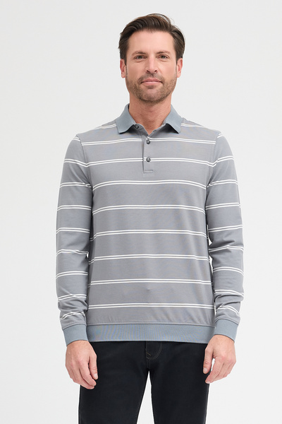 ENQUE Men's Polo Neck Long Sleeve Sweatshirt