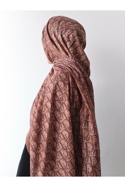Hepsi Moda Bambi Shawl with Lettering - Hazelnut Shell