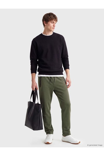 LC Waikiki Xside Khaki Interlock Plain Standard & Regular Men's Jogger Sweatp...