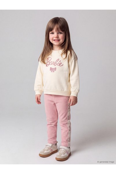 LC Waikiki طقم LCW baby Ecru Barbie المطرز للفتيات الصغيرات من NEVAVM