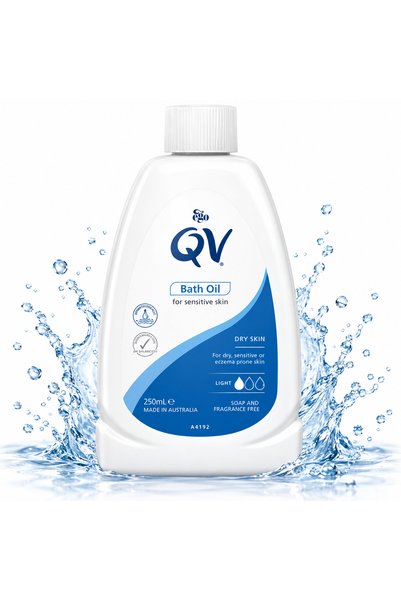 Qv زيت استحمام للبشرة الجافة والحساسة والمعرضة للإكزيما 250 مل