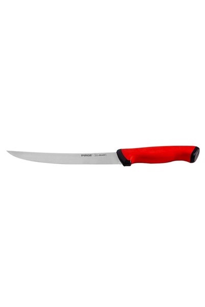 PİRGE Butcher's knife, curved blade, 26 cm, "Duo", Red -