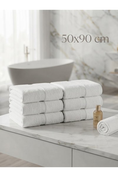 Generic Brand 100 Cotton Luxury 6-Piece Bath Towel Set - 90X150 cm - Powder Pink