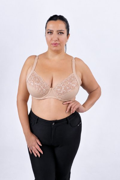Malika Sutien cu bretele reglabile, cu sârmă, cupă D, fără căptușeală, fără b...