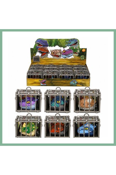BŞK VİRGO Pull and Drop Caged Dinosaur Car and Keychain (Price Is for One Ite...