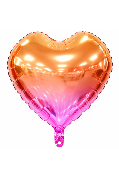 genaja Balon Folie Inimă Roz și Rose Gold, Efect Ombré Metalizat, 45 cm, Balo...