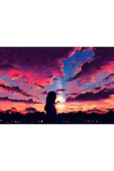 OEM Poster Fată Anime Îmbrățișând Calma Săptămânii, 61x90 cm, poster9245