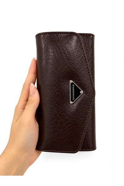 Sanmorris Portofel cu design elegant, cu compartiment pentru monede cu fermoa...