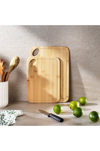 Schafer Woodart 2 Li Dikdörtgen Köşe Delikli Kesme Tahtası
