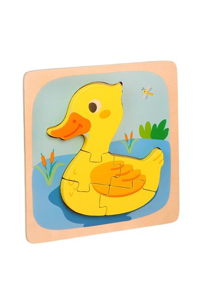 OEM Puzzle Montessori din Lemn pentru Copii, , 3D, 0-3 Ani, Model Ratusca, Ed...
