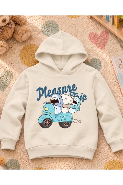 Toum Pleasure Trip Printed Hooded Unisex Kids Sweatshirt