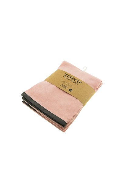 TISECO Set of 3 kitchen towels, cotton, 50x70 cm, Soft Pink -