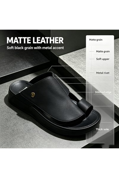 Amity Footwear KSA Lightweight Men's Slide Sandals Perforated Leather Upper C...