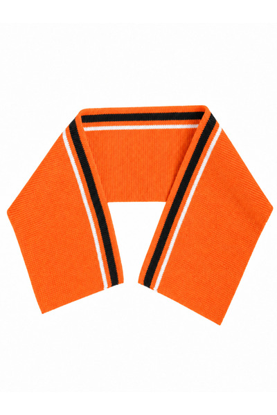 U5 FASHION Ribana Yaka Turuncu Siyah Beyaz Çizgili Polo Yaka Triko Ribana Man...
