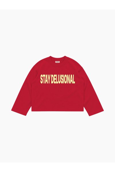 lethestudios Stay Delusional Uzun Kollu T-Shirt