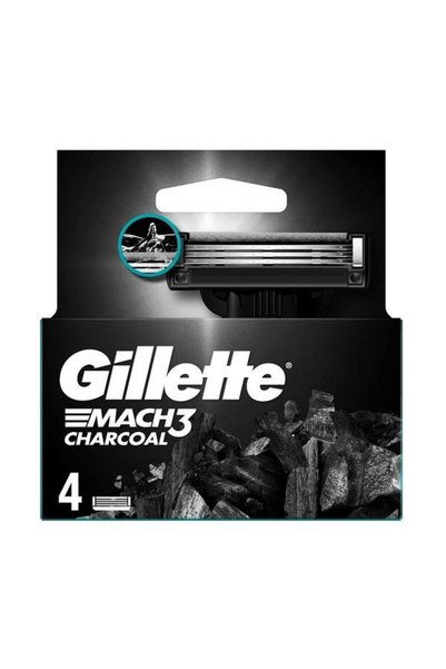 Gillette Mach3 Charcoal Rezerve pentru aparat de ras bărbați cu 3 lame 4 buc