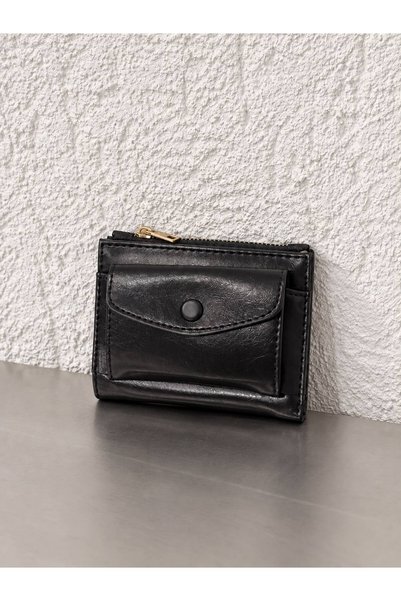 minebag Front Pocket Zippered Multi-Compartment Zoe Black Women's Wallet Card...