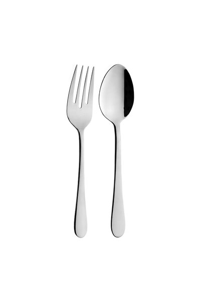 Grunwerg "Windsor" set of spoon and fork for serving, stainless steel -