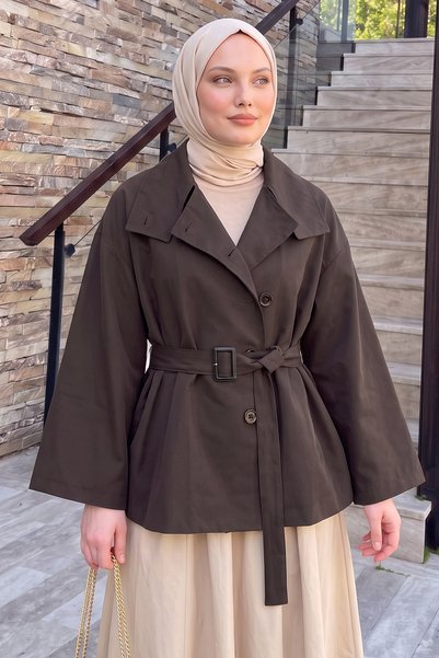 zenne Belted Trench Coat 202723 - Brown