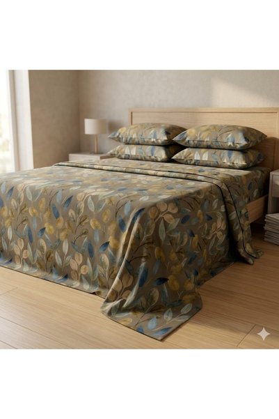 Generic 3 Pieces Flat Bedsheet Set with Floral Pattern King Size Bed Pillow C...