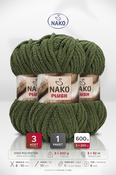 NAKO PLIŠ • Zeleno(14666) • 200gr/92m • Šal, Kapa, Pokrivač, Pređa za dekorac...