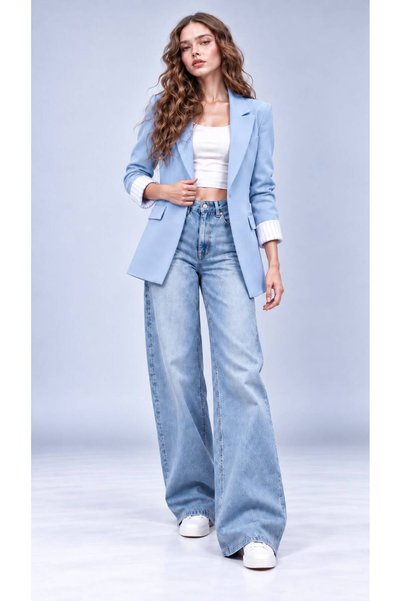 HALEY Oversize Kollar Kıvrımlı Blazer Ceket