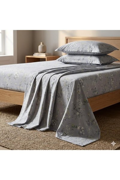Generic 3 Pieces Flat Bedsheet Set with Floral Pattern King Size Bed Pillow C...