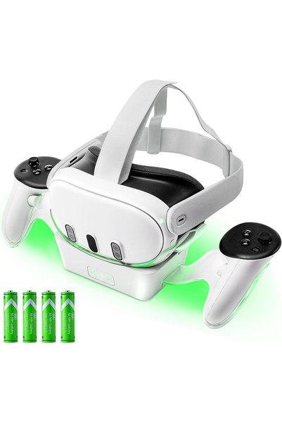 TERRIFI قاعدة شحن VR لـ Quest 3، حامل شحن مغناطيسي لـ Oculus/Meta Quest 3 مع ...