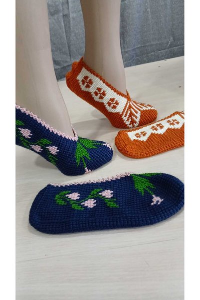 Papatyam 37 38 Tunisian Workmanship Dowry Booties