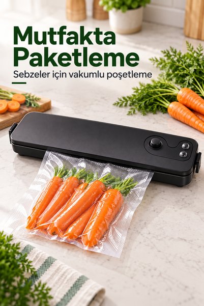 Eseno Select Vakum Makinesi Isı ile Poşet Kapatma Özellikli Siyah