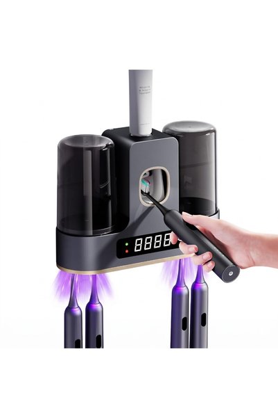 NOVATINO Sterilizator UV-C pentru periuțe de dinți pentru 4 periuțe, Uscător ...