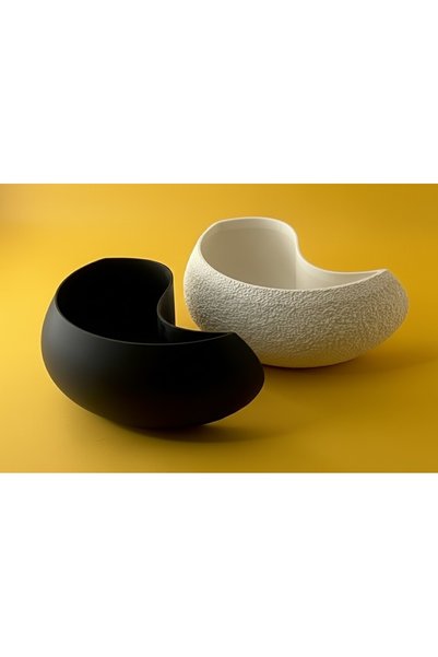 Bezos 3D-Printed Yin-Yang-Shaped Multipurpose Bowl, Keychain and Key Tray, De...