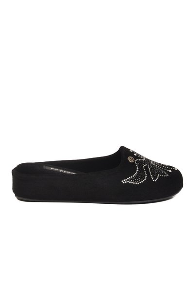 Pierre Cardin Black Closed-Front Women's House Slippers
