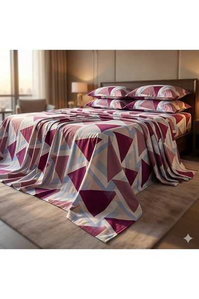 Generic 3 Pieces Flat Bedsheet Set with Floral Pattern King Size Bed Pillow C...