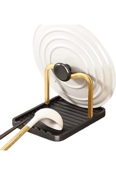 Tazweeq Anti Rust Metal Spoon Rest with Lid Holder, Heat Resistant Pot Lid Or...