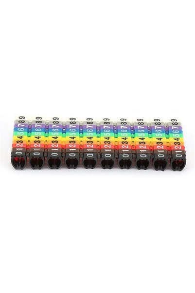 WALFRONT 150 PCS Cable Markers Colourful C-Type Marker Number Tag Label Siut ...