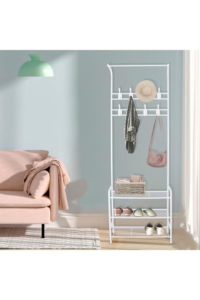 Innotic Cuier Haine cu Suport de Pantofi, Design Industrial, 183 cm Inaltime,...
