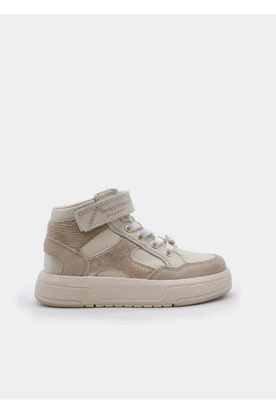 MAYORAL SHOES Μαγιόραλ Παιδικά αστικά ελαφριά δερμάτινα μποτάκια Εκρού