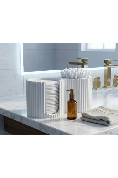 Banyo Ve Makyaj Organizeri - Pamukluk Kulak Çöpü Ve Makyaj Pamuğu Düzenleyici Standı