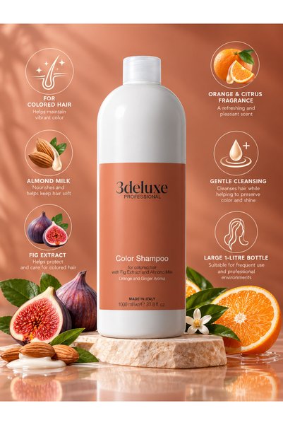 3Deluxe Professional Color Protection Shampoo for Colored Hair with Almond Mi...