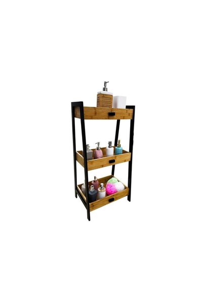 OEM Etajera din Bambus cu Picioare din Lemn 45x35x90cm