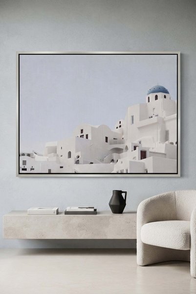 Jasmine Art Oia Santorini White Houses Architecture Wall Art | Landscape Fram...