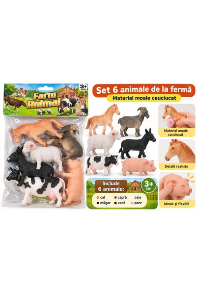 Generic Brand Set of 6 Farm Animal Figurines, Hard Plastic Educational Toys, ...