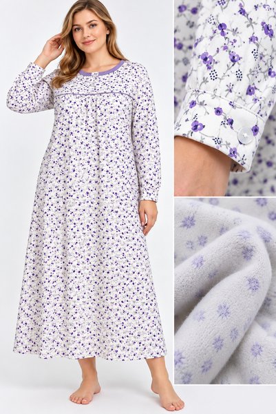 yula store AYSUN TEKSTİL Μεγάλο Μέγεθος Μακρυμάνικο Γυναικείο (Μητρικό) Νυχτι...